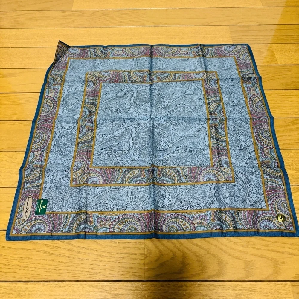 Giovanni Valentino Paisley Patterned Cotton Handkerchief/Bandana Scarf 47cm